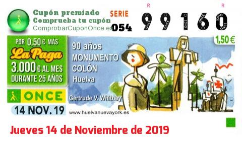 Cupón premiado en este sorteo