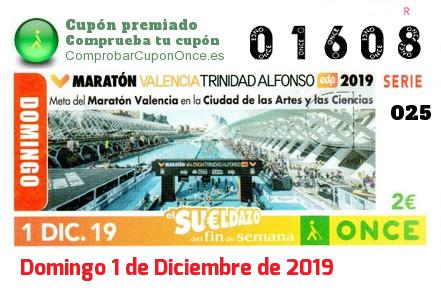 Sueldazo ONCE premiado el Domingo 1/12/2019