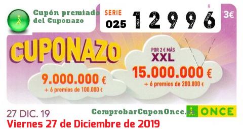 Cupón premiado en este sorteo