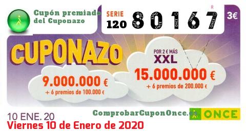 Cupón premiado en este sorteo