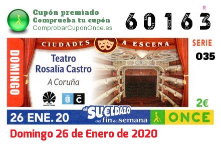 Sueldazo ONCE premiado el Domingo 26/1/2020