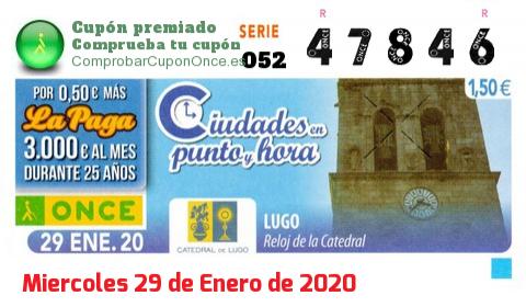 Cupón premiado en este sorteo