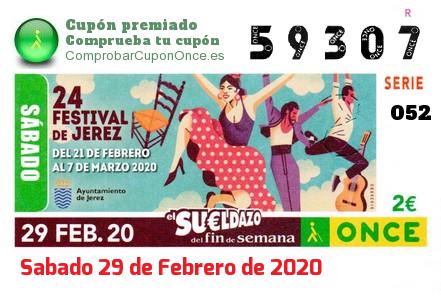 Sueldazo ONCE premiado el Sabado 29/2/2020