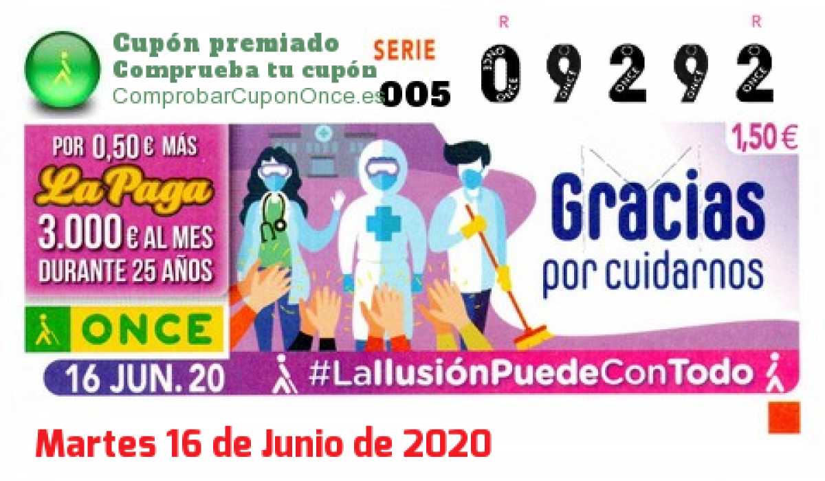 Cupón premiado en este sorteo