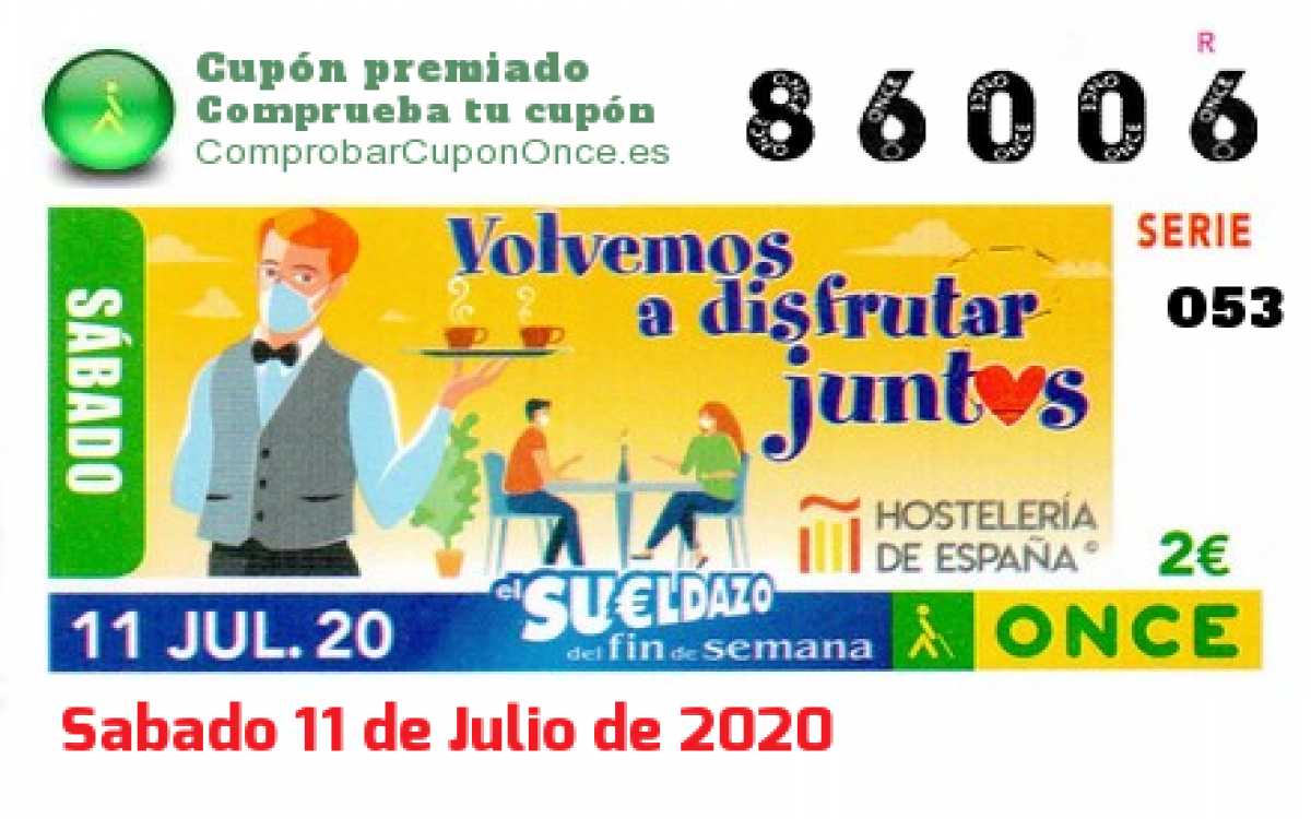 Cupón premiado en este sorteo