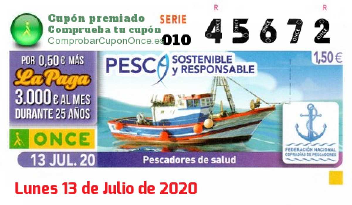 Cupón premiado en este sorteo