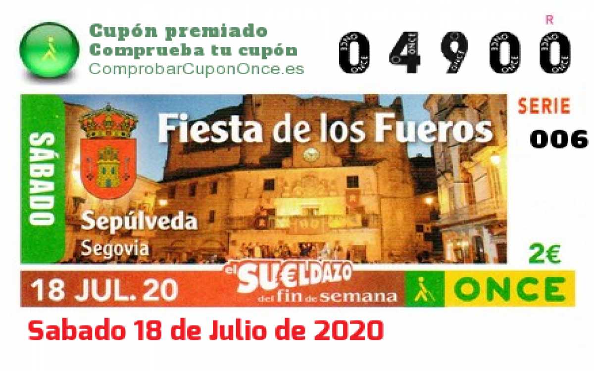 Cupón premiado en este sorteo