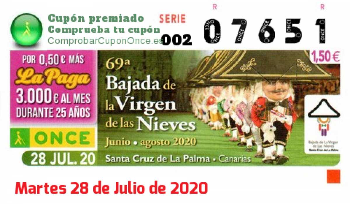 Cupón premiado en este sorteo