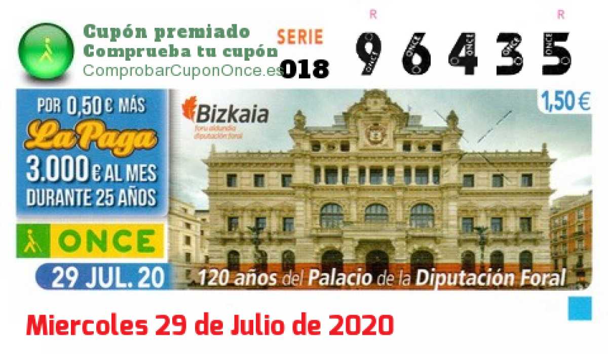 Cupón premiado en este sorteo