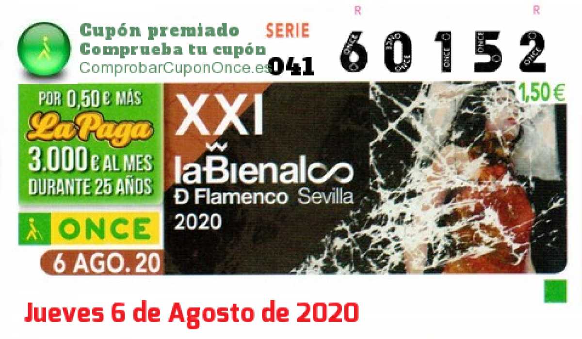 Cupón premiado en este sorteo