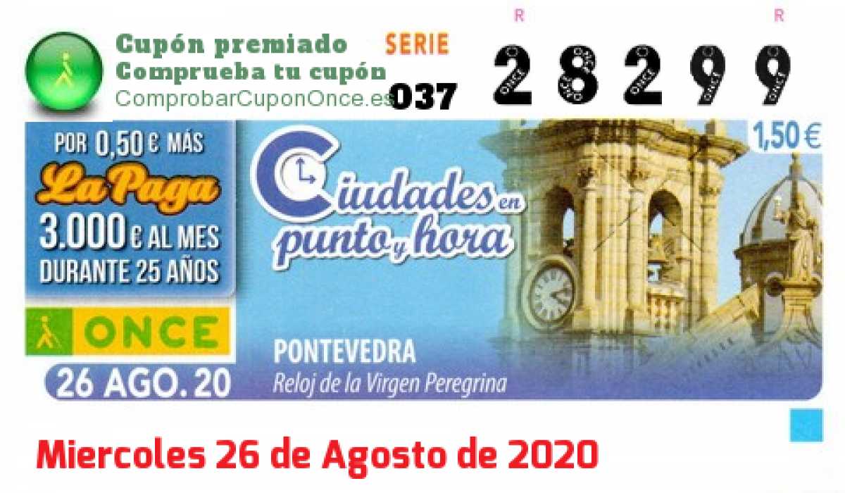 Cupón premiado en este sorteo