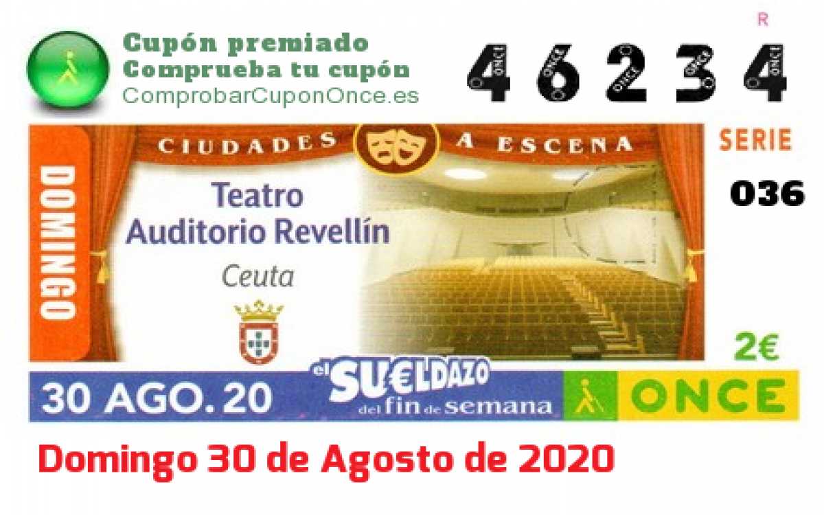 Sueldazo ONCE premiado el Domingo 30/8/2020