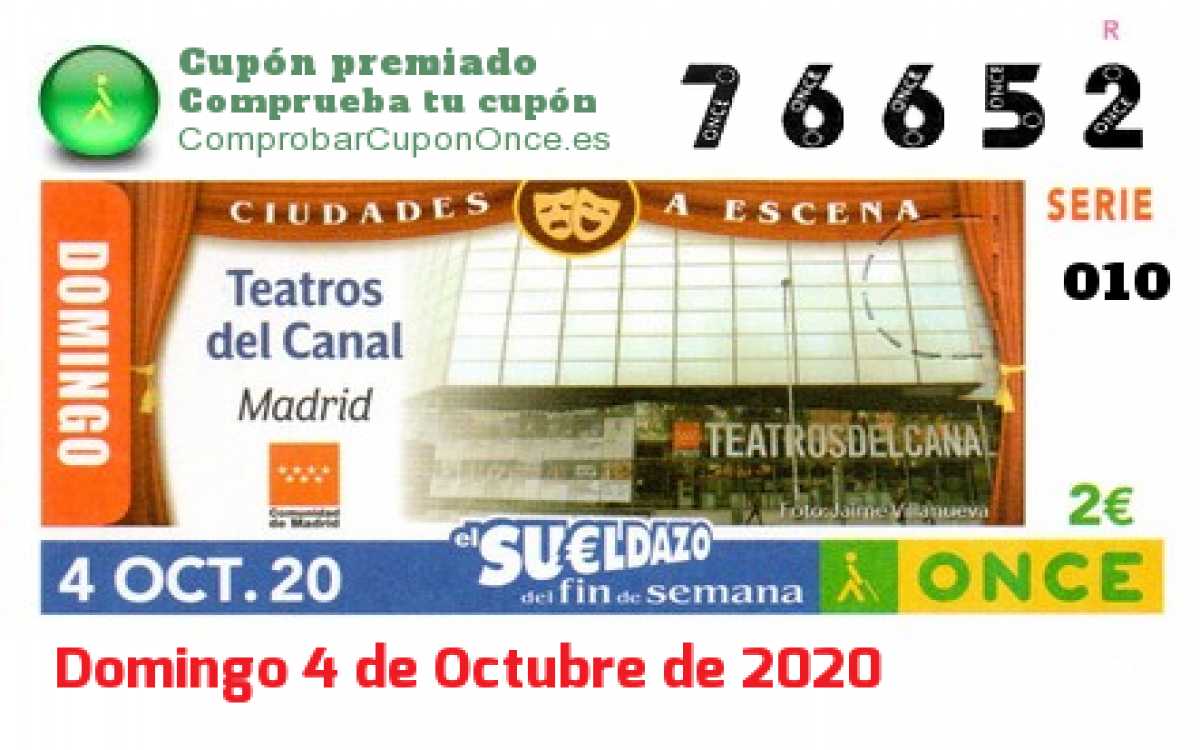 Cupón premiado en este sorteo