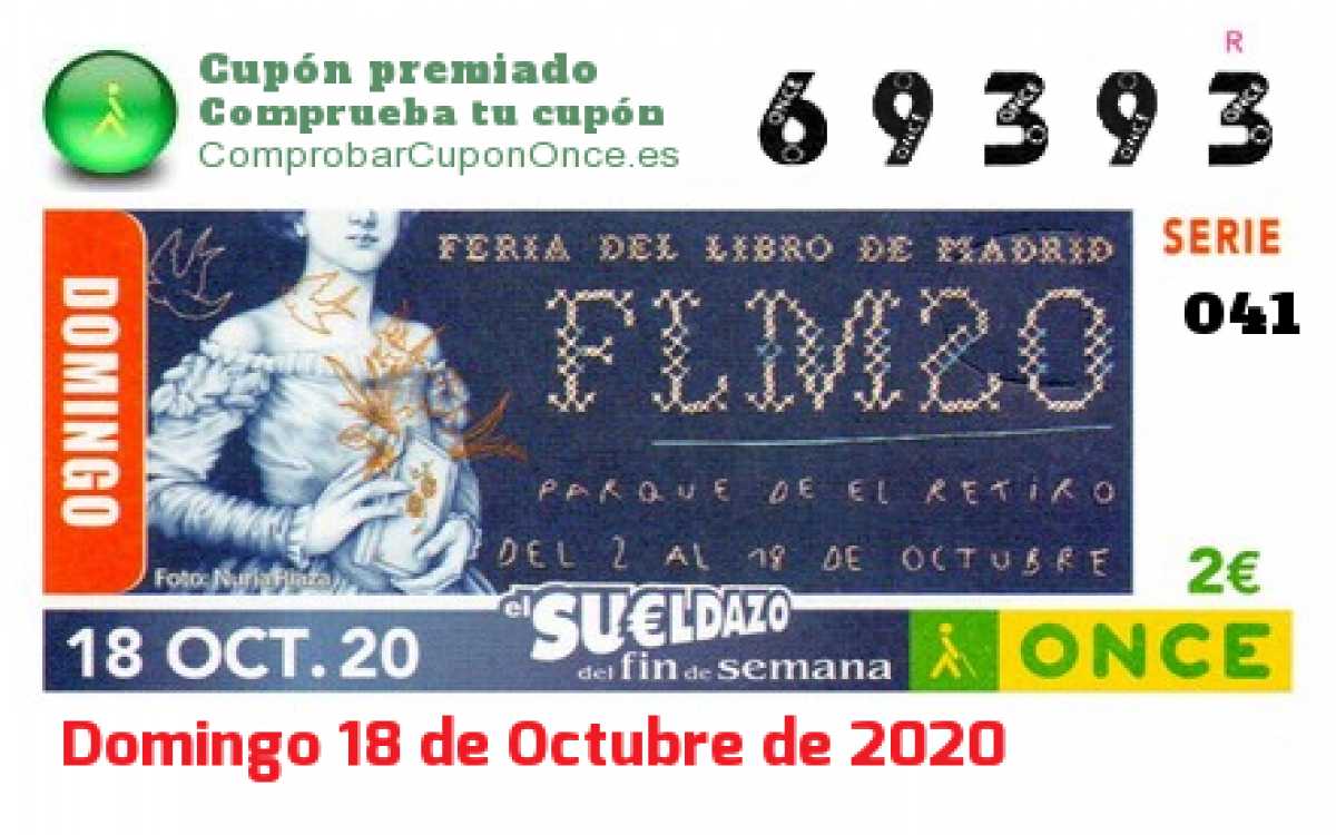 Sueldazo ONCE premiado el Domingo 18/10/2020