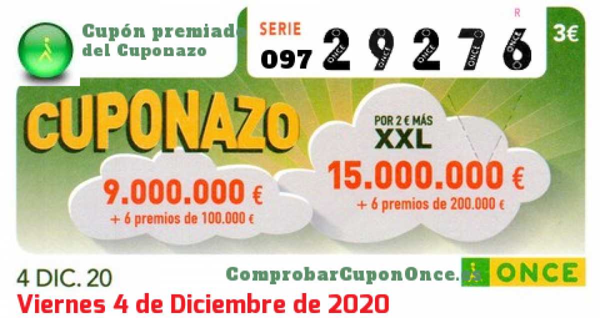 Cupón premiado en este sorteo