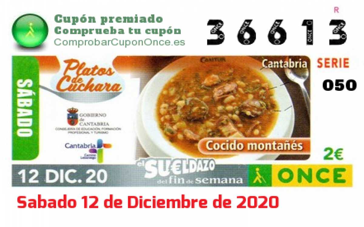 Cupón premiado en este sorteo