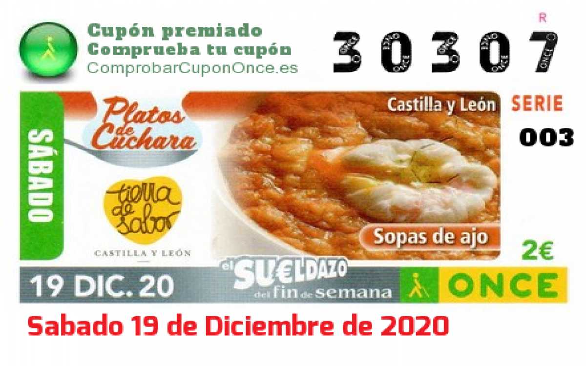 Cupón premiado en este sorteo