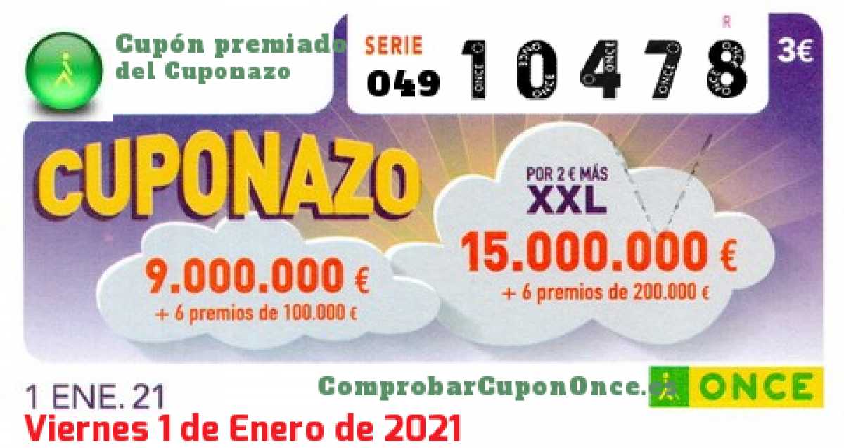 Cupón premiado en este sorteo