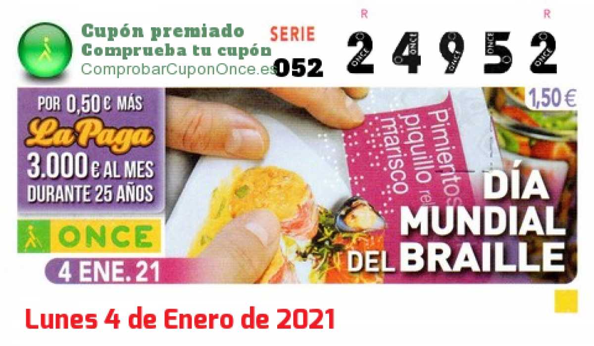 Cupón premiado en este sorteo