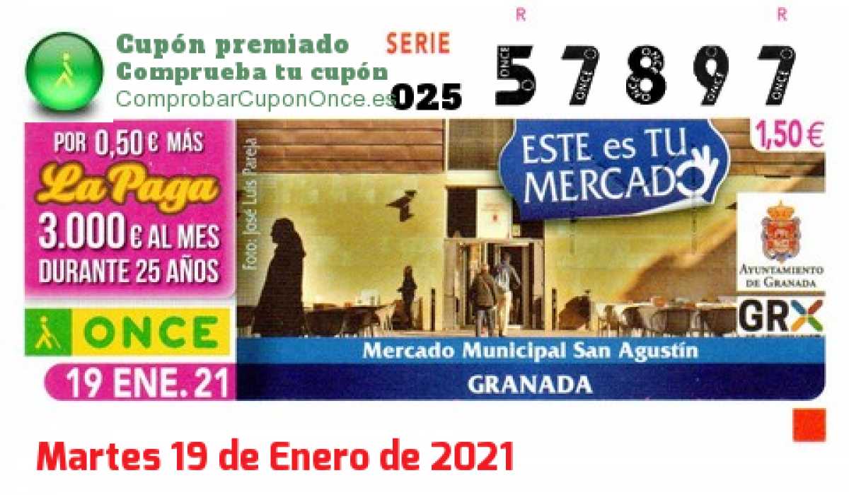 Cupón premiado en este sorteo