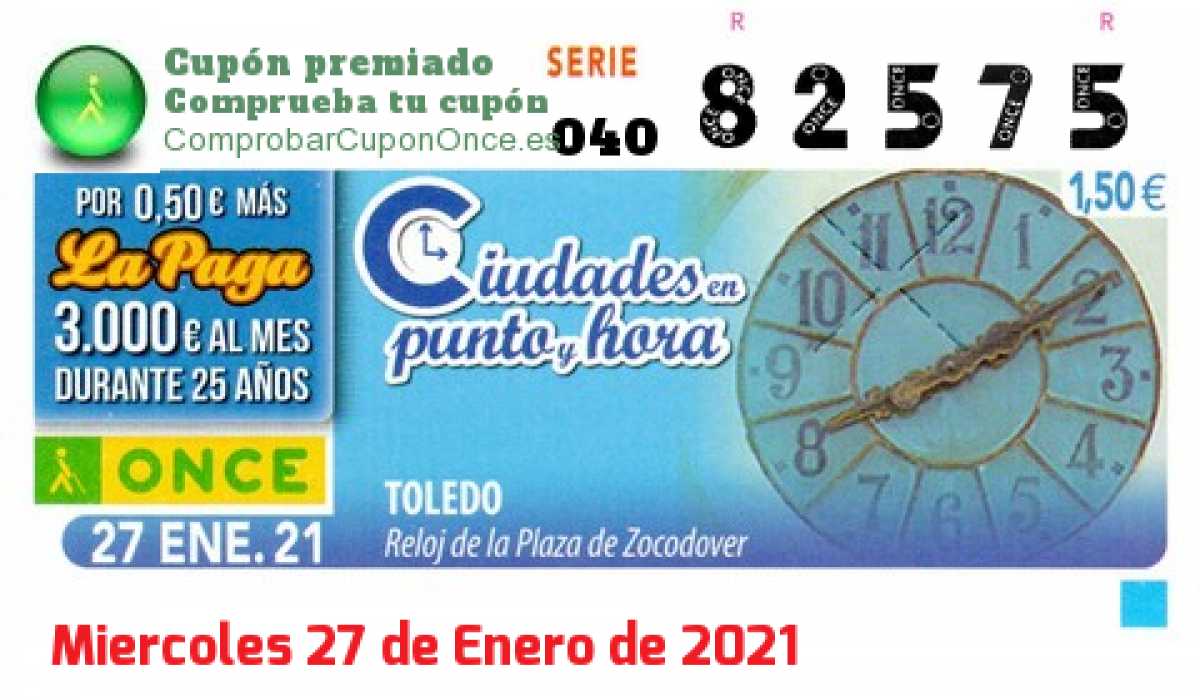 Cupón premiado en este sorteo