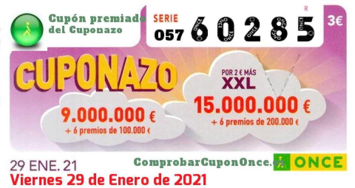 Cupón premiado en este sorteo