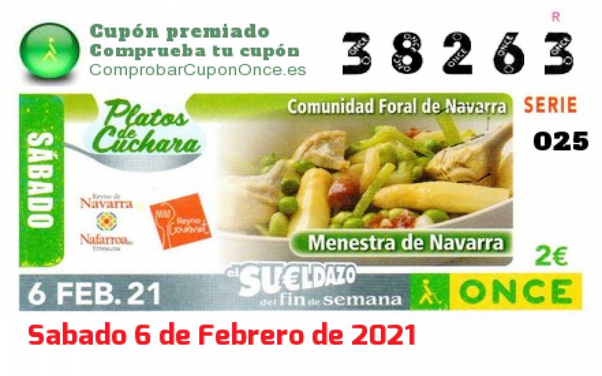 Cupón premiado en este sorteo