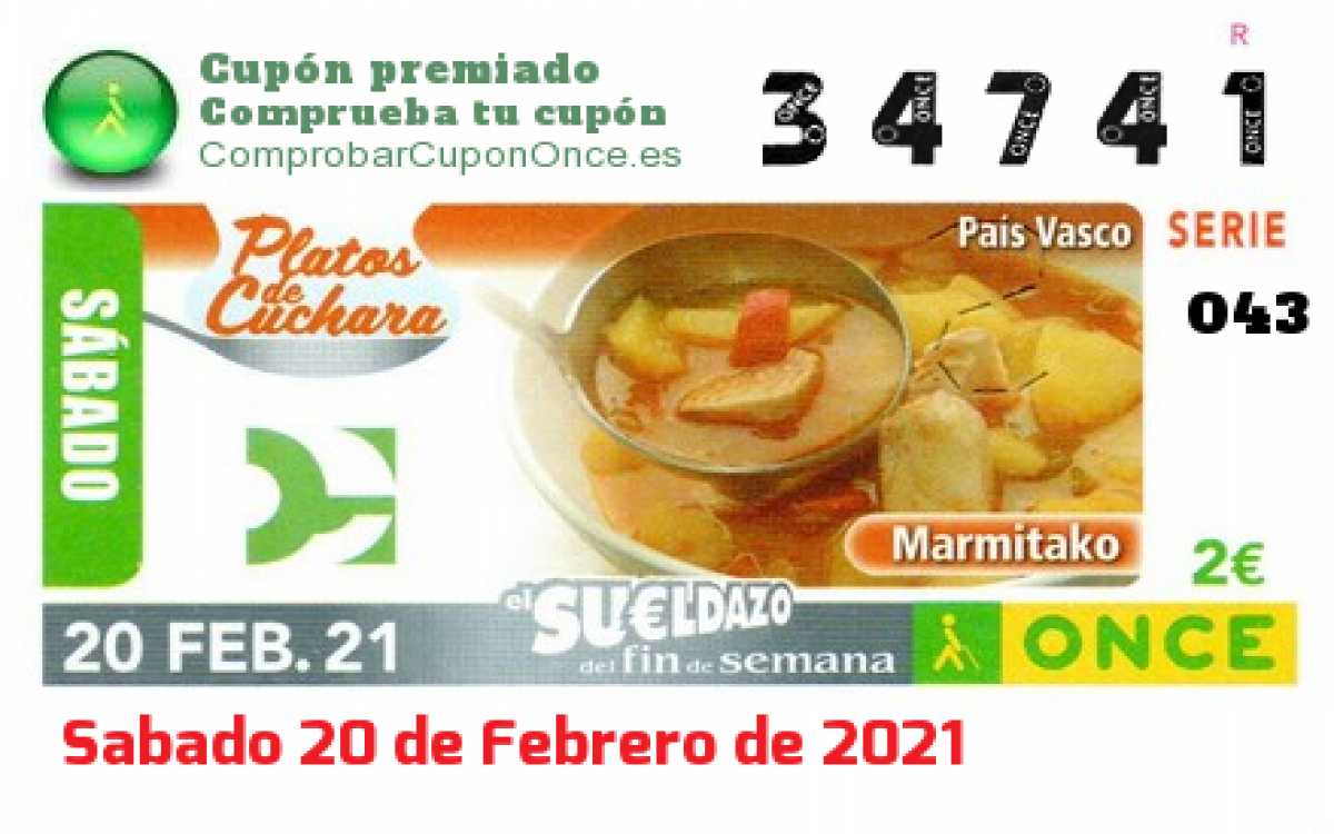 Cupón premiado en este sorteo