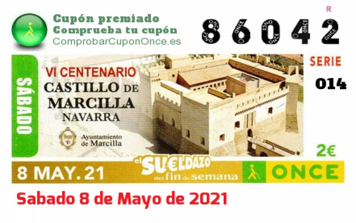 Sueldazo ONCE premiado el Sabado 8/5/2021