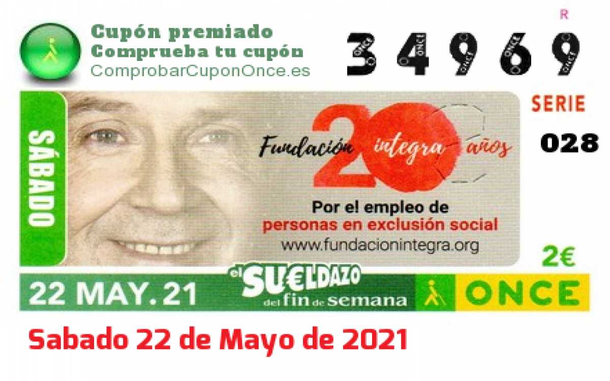 Cupón premiado en este sorteo