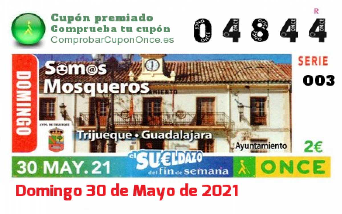 Sueldazo ONCE premiado el Domingo 30/5/2021