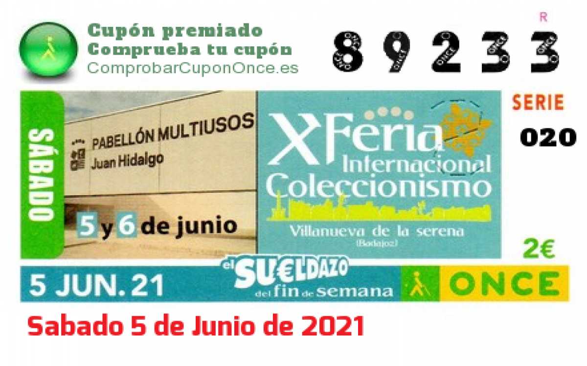 Cupón premiado en este sorteo