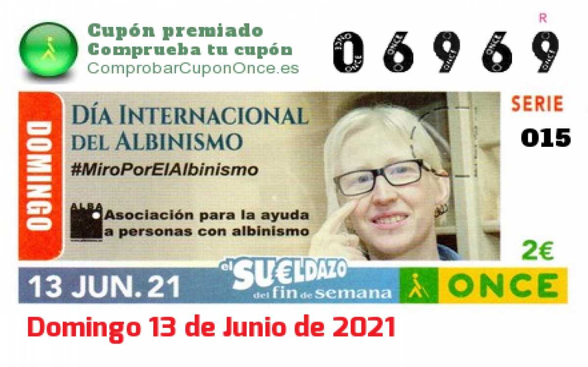 Sueldazo ONCE premiado el Domingo 13/6/2021