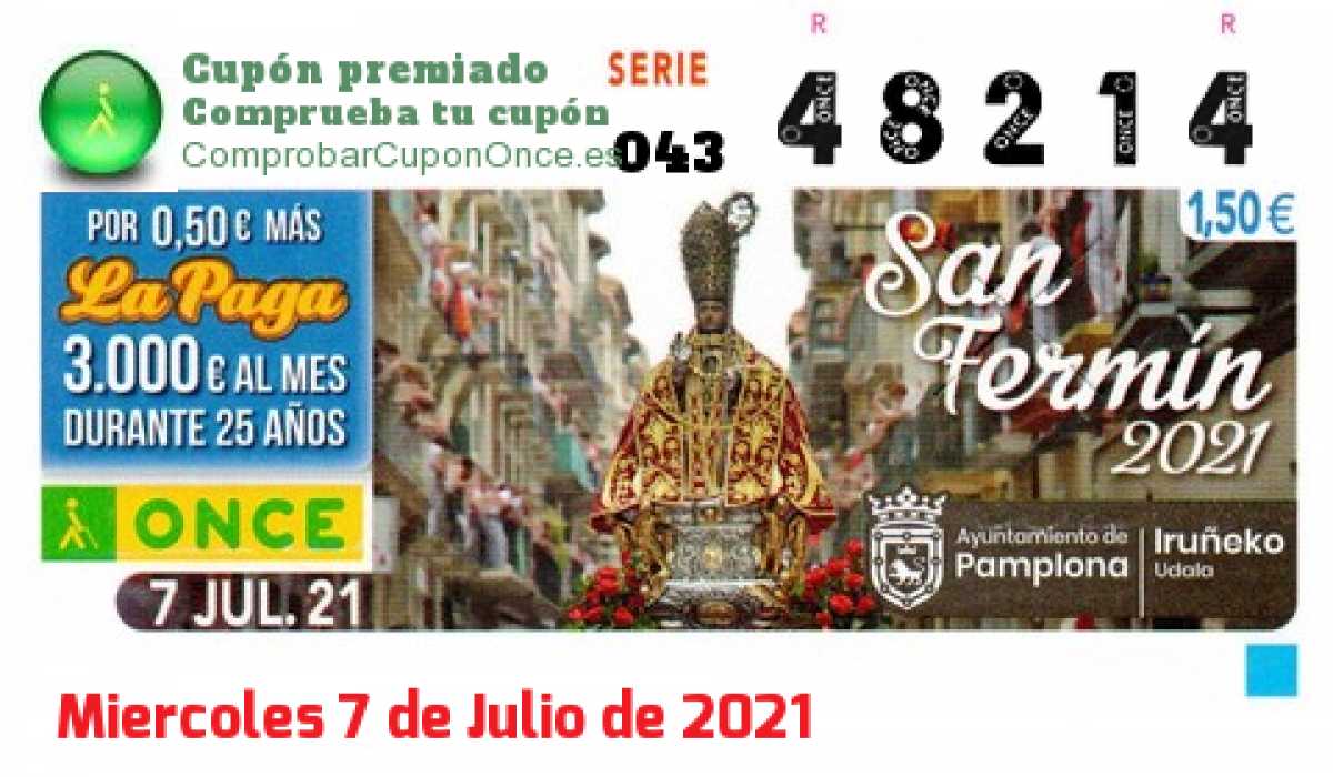 Cupón premiado en este sorteo