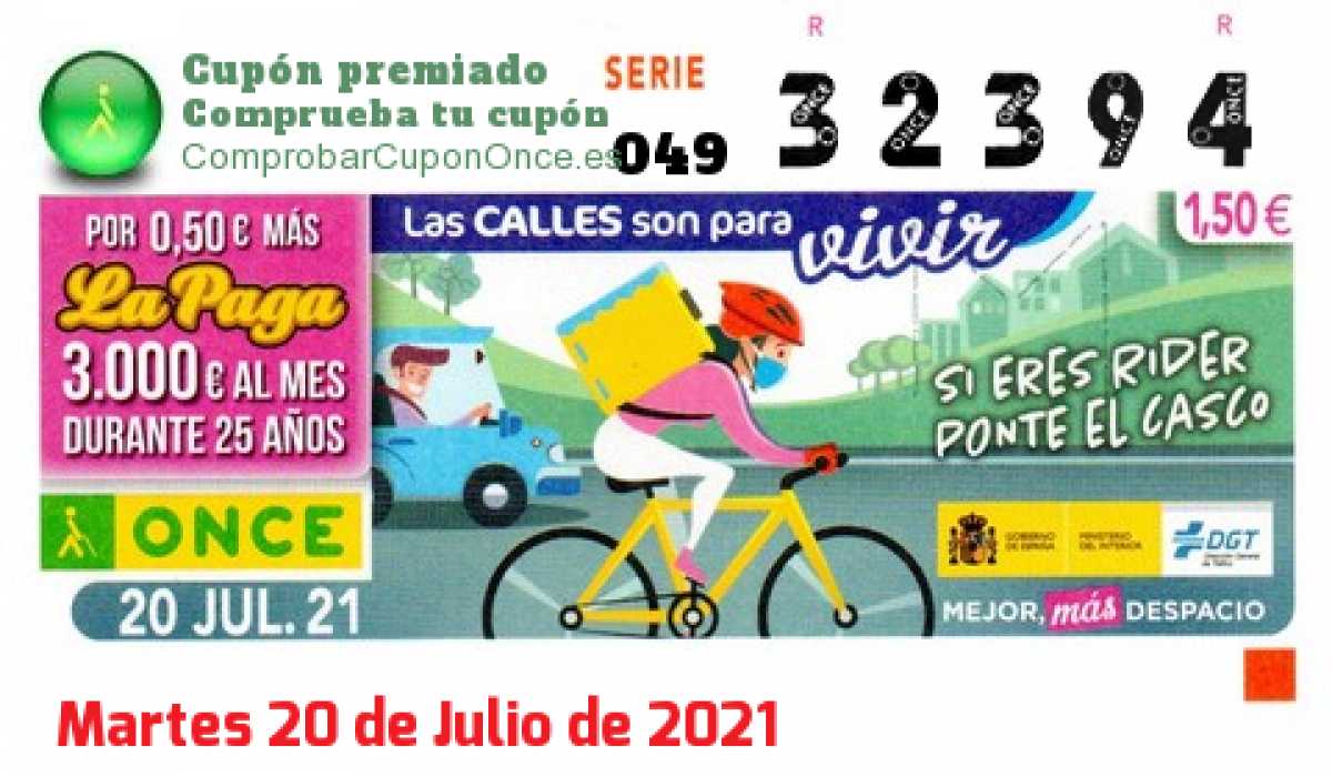 Cupón premiado en este sorteo