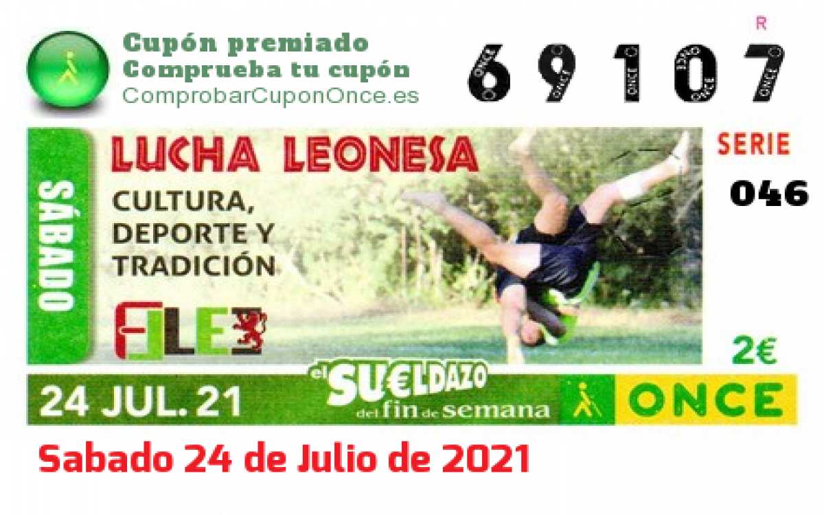 Sueldazo ONCE premiado el Sabado 24/7/2021