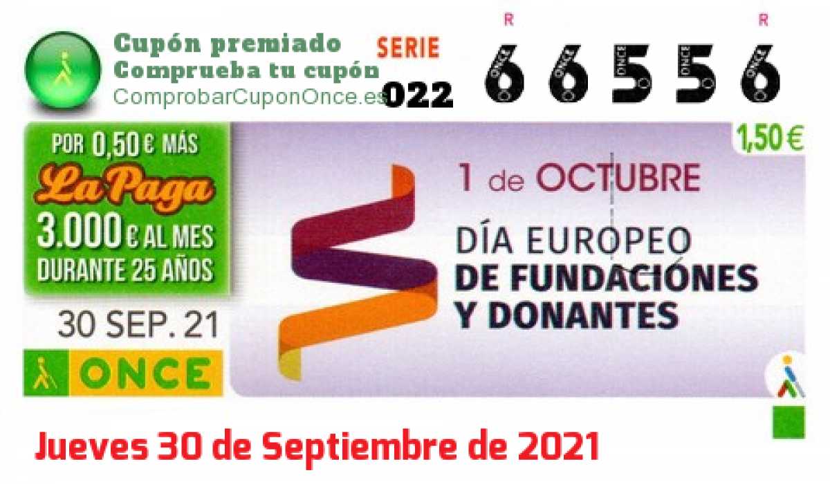 Cupón premiado en este sorteo