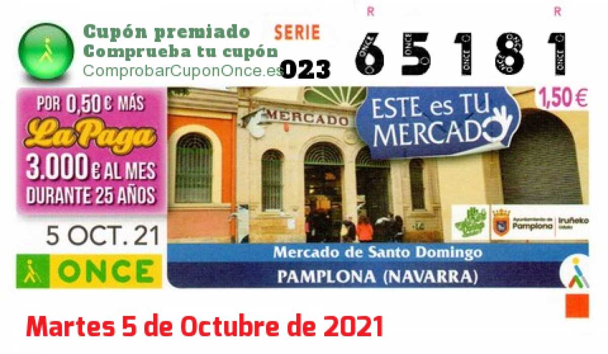 Cupón premiado en este sorteo