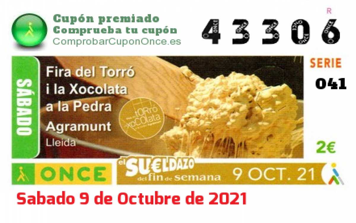 Cupón premiado en este sorteo