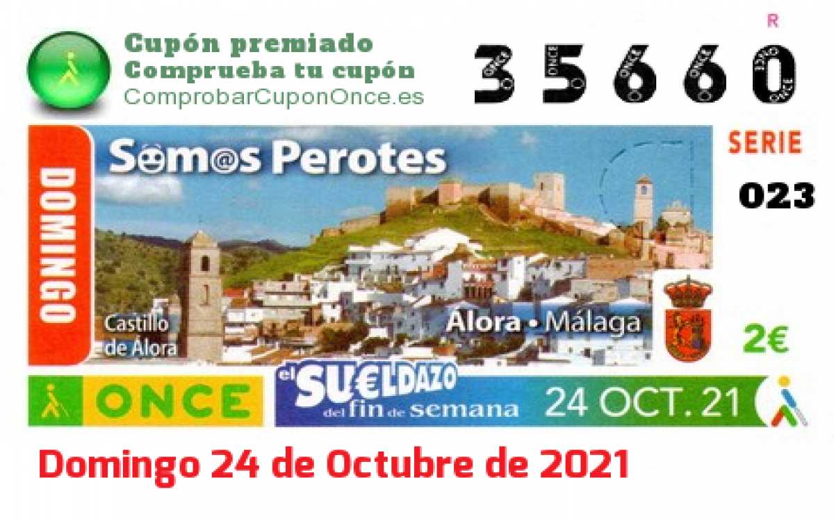 Sueldazo ONCE premiado el Domingo 24/10/2021