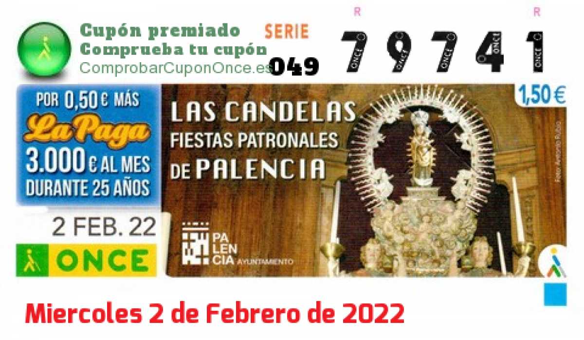 Cupón premiado en este sorteo