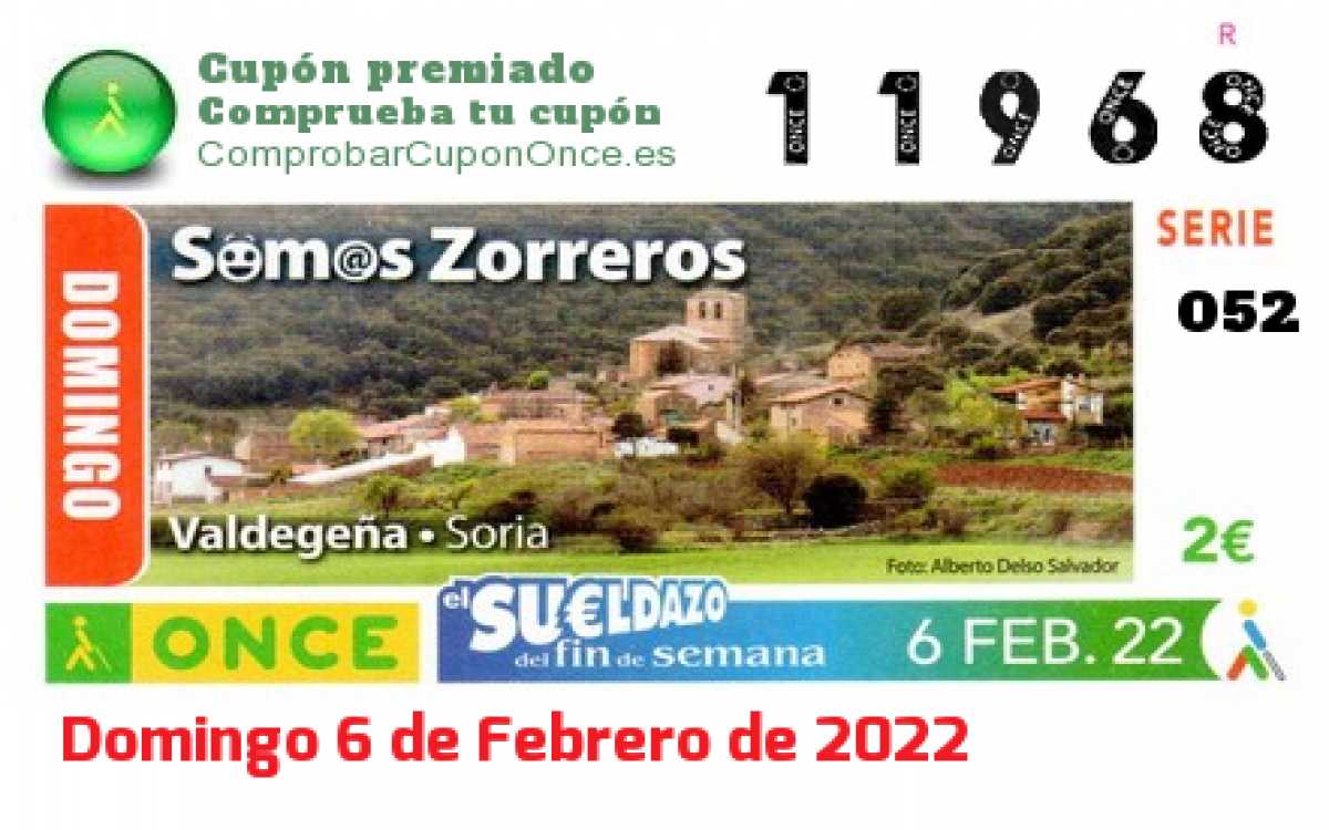 Sueldazo ONCE premiado el Domingo 6/2/2022