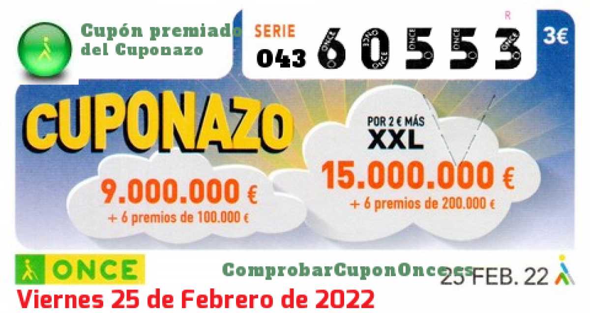 Cupón premiado en este sorteo