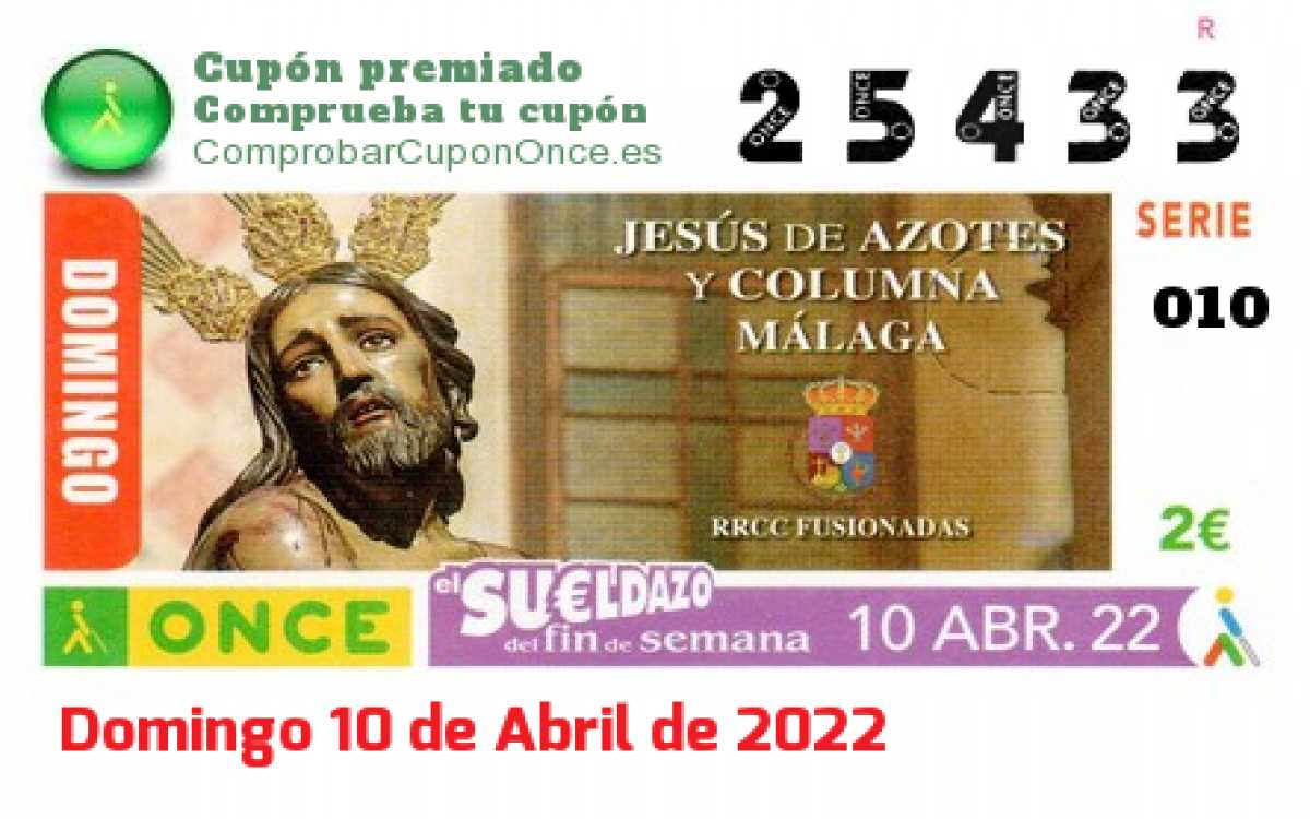 Cupón premiado en este sorteo