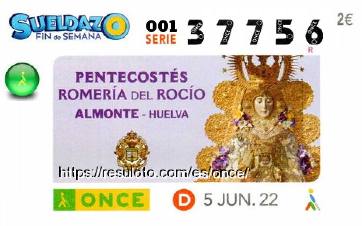 Sueldazo ONCE premiado el Domingo 5/6/2022