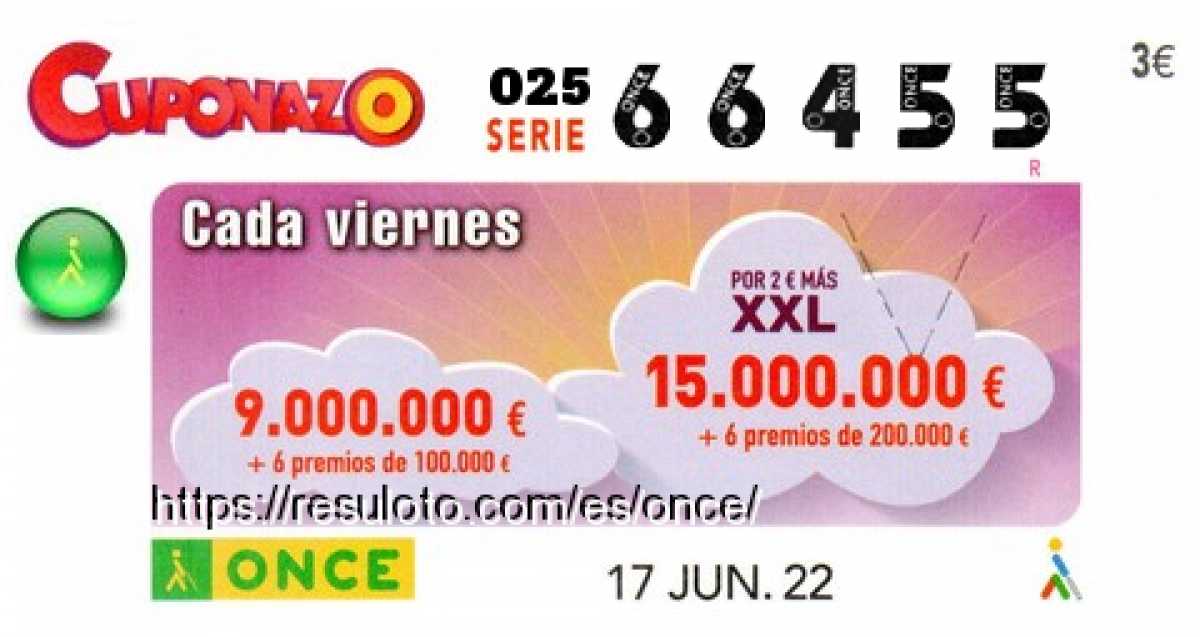 Cupón premiado en este sorteo