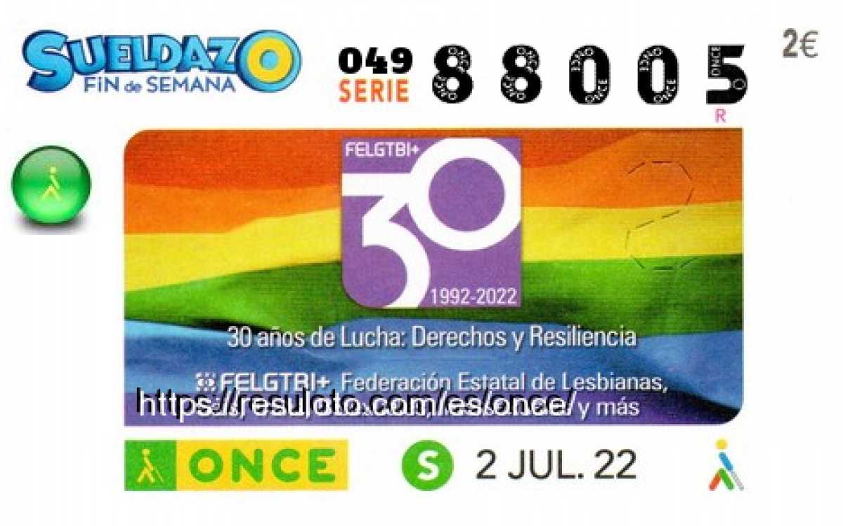 Sueldazo ONCE premiado el Sabado 2/7/2022