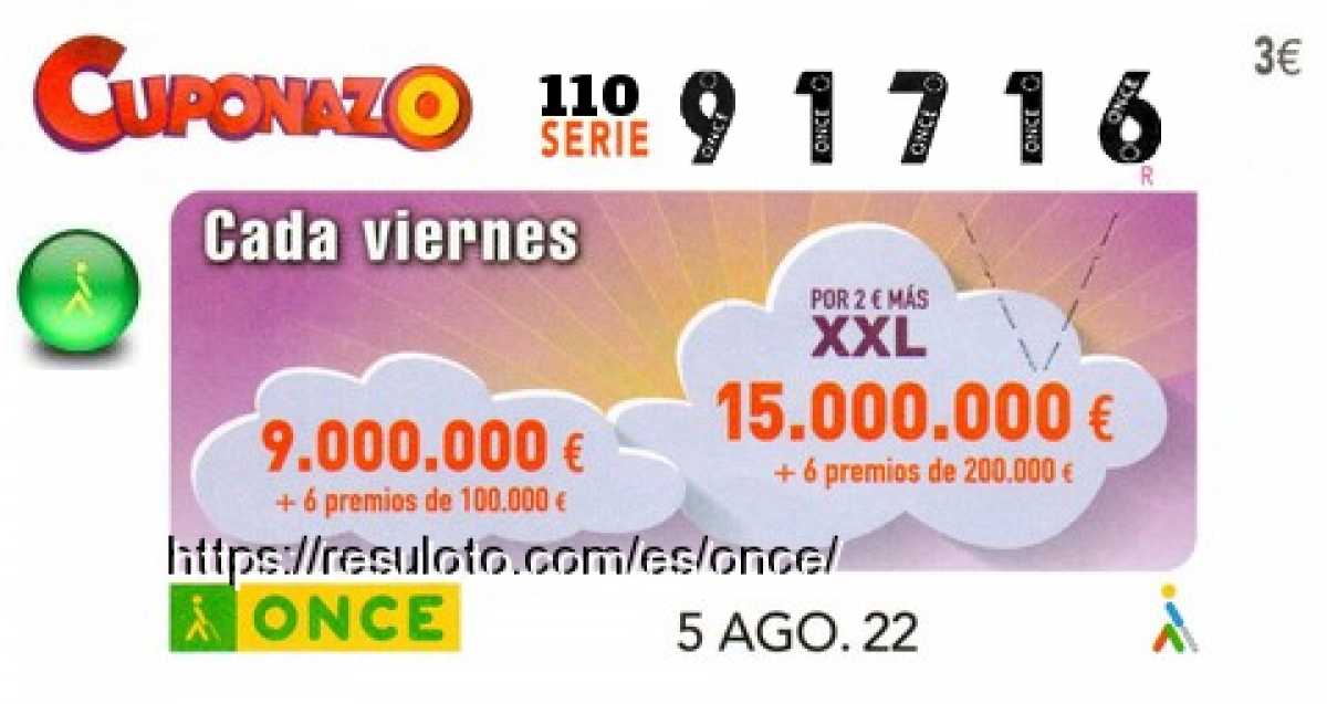 Cupón premiado en este sorteo