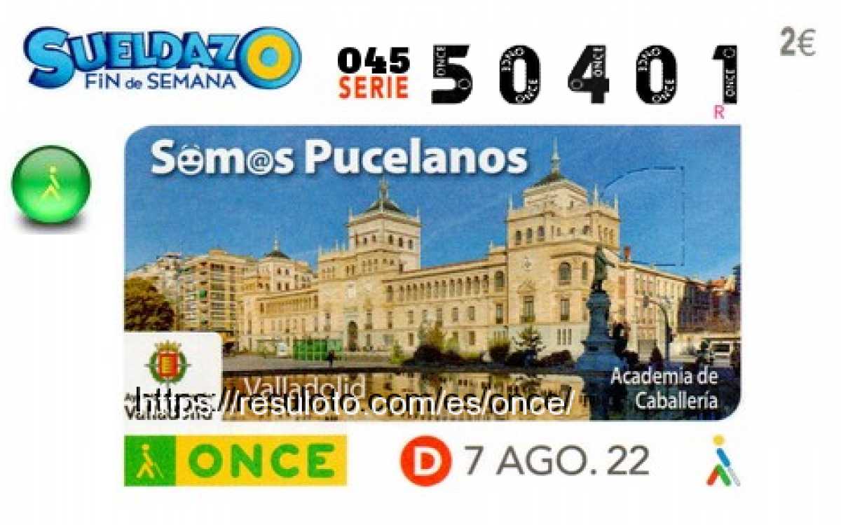 Sueldazo ONCE premiado el Domingo 7/8/2022