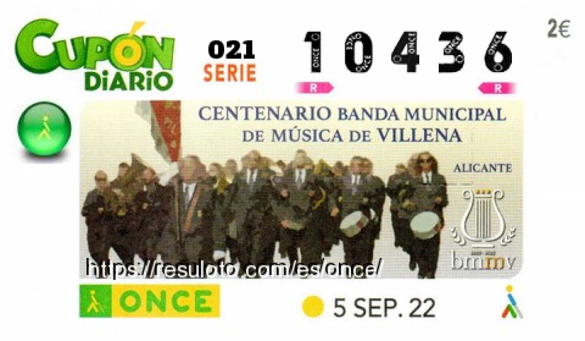 Cupón ONCE premiado el Lunes 5/9/2022